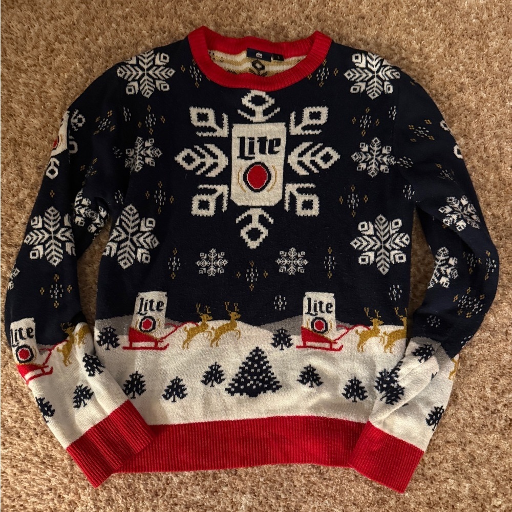 Adult small Miller light ugly sweater size small